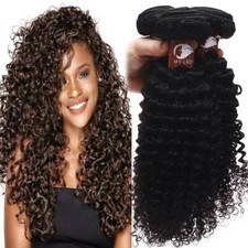 Deep Wave Unprocessed Virgin Human Hair Brazilian Bundles Weave Extensions 100G