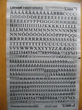1 x Letraset Upp/Low/Num TIMES