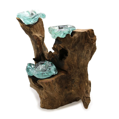 Molton glass triple candle - molton,