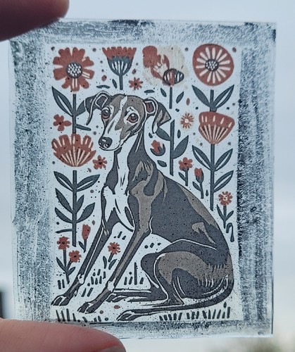 Stained glass lurcher dog - lurcher,