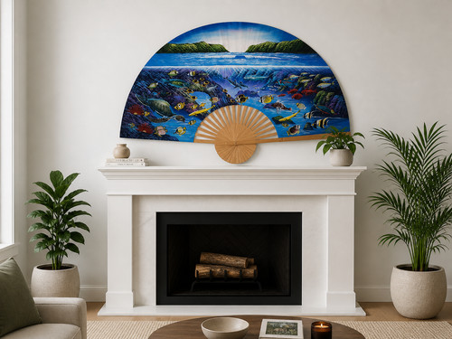 Ocean scene fan art inches - scene,