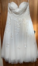 Tea-length Lou Lou Ivory Wedding Dress with matching bridal top BNWOT UK22