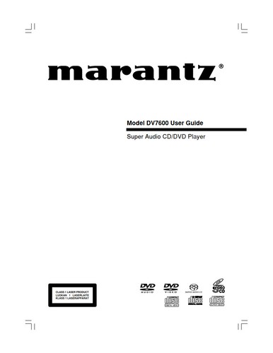 Marantz dv7600 dvd player - dv7600,