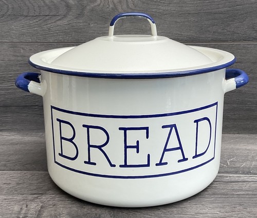 Bread bin enamel - enamel, pale