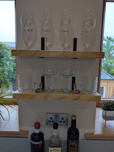 Wooden display shelves hand - wooden,