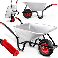 Heavy Duty Wheelbarrow 100L 250kg Pneumatic Tyre Garden Trolley Tyre Wheel Cart