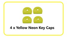 4 x Yellow Neon Key Caps Cover Key Cover Caps Keyring Cover Colourful