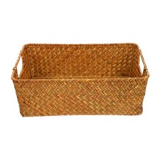  Woven Basket with Lid Bread Bins Holder for Kitchen Counter Case