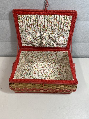 Wicker vintage sewing basket - vintage,