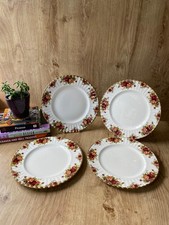 Royal Albert Old Country Roses Dinner Plates Vintage Set Of 4 26cm Large Plates