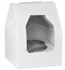 Windowed Cupcake Boxes Holds 1 Single Cup Cake with Removable Inserts