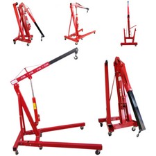 Red Folding Engine Crane 1 Ton Cranes Hoist Lift Jack Workshop Garage Hydraulic