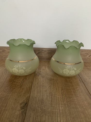 Pair vintage frosted green - pair,