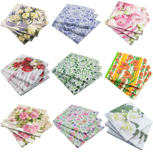 Flower serviettes paper - 20,