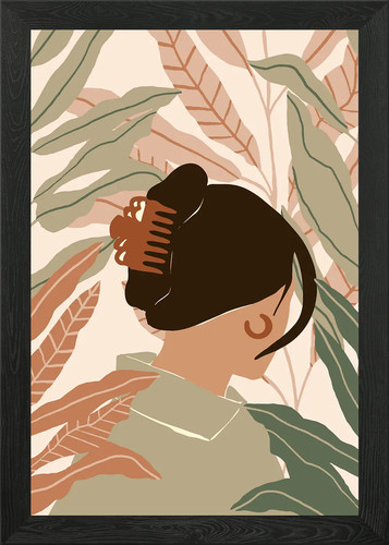 Botanical modern woman - modern, framed