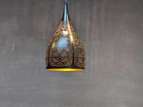 Moroccan metal pendant - pendant, light