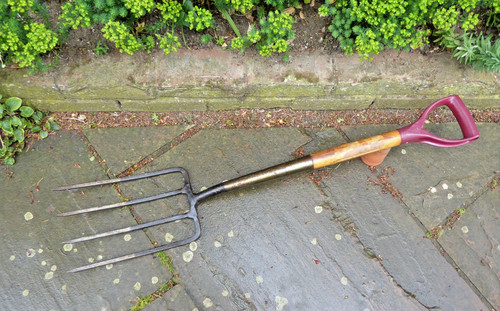 Vintage garden fork spear - garden,