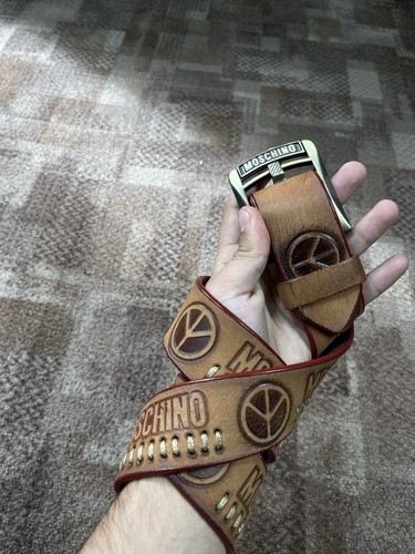 Moschino italy brown leather - moschino,