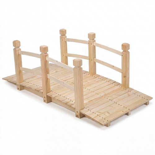 Wooden bridge garden fir - bridge,