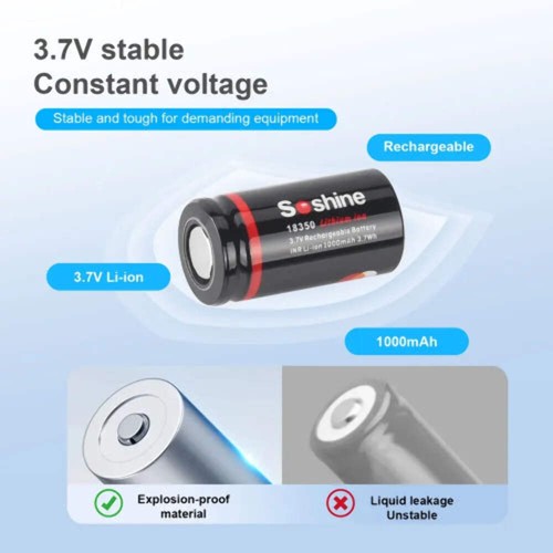 18350 battery 1000mah - 3.7v,