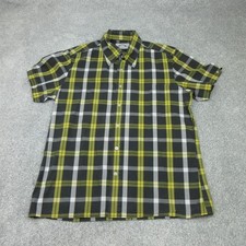 Brutus Shirt Mens Large Yellow Check Plaid Trimfit Casuals Mod Ska Terrace 6204
