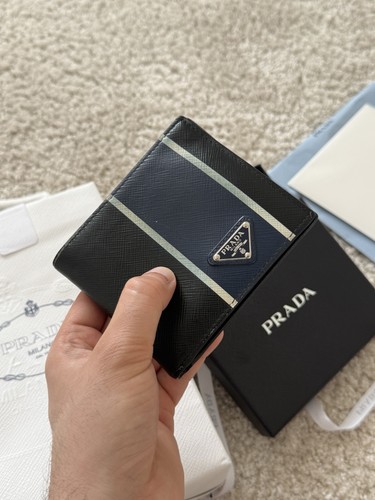 Prada men leather bifold - leather,
