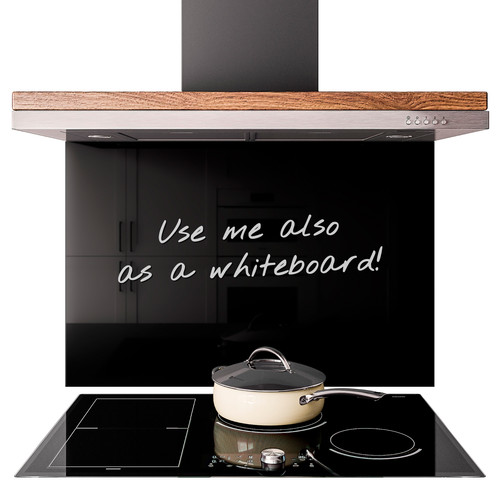 Black glass splashback - black,