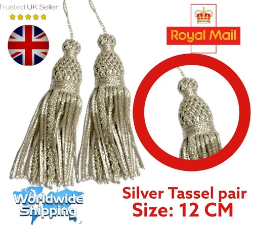 Silver bullion tassels - silver,