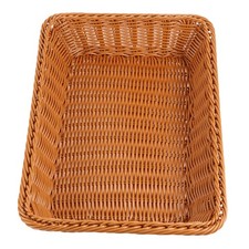  Imitation Rattan Woven Snack Storage Basket Bread Desktop Organizer