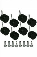 8 x Twin wheels Castors With inserts-For Divan Bed Base Sofa Settee Chair