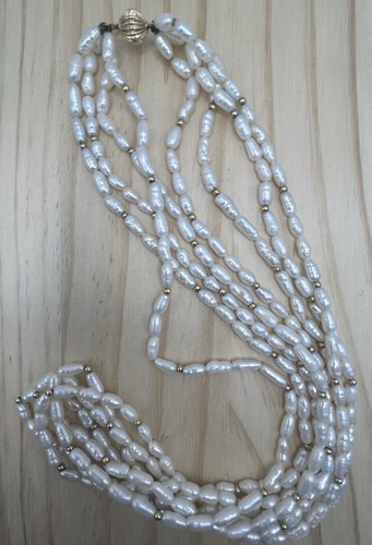 14ct gold rice - gold, pearl
