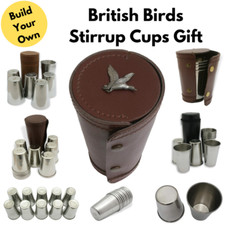 British Birds Numbered Stirrup Cups In Leather Case