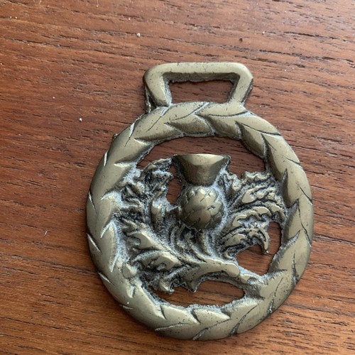 Scottish thistle horse - scottish, brass