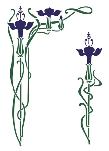 Art nouveau corner - a4, stencil