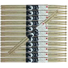 Pack of 12 Pair Johnny Brook Wooden Drum Sticks Oak 2B 5A 5B 7A SRH Wood Tip