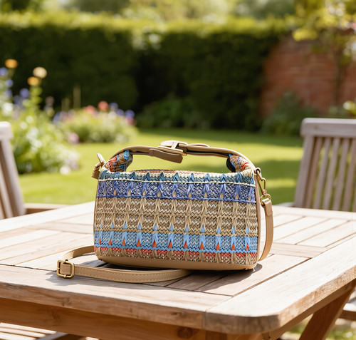 Ethnic woman woven bucket bag - woman,