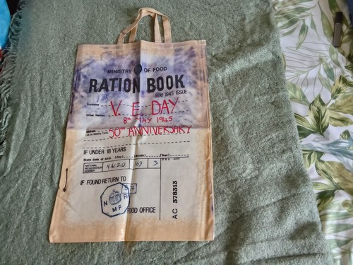 Ration book tote bag - book, never