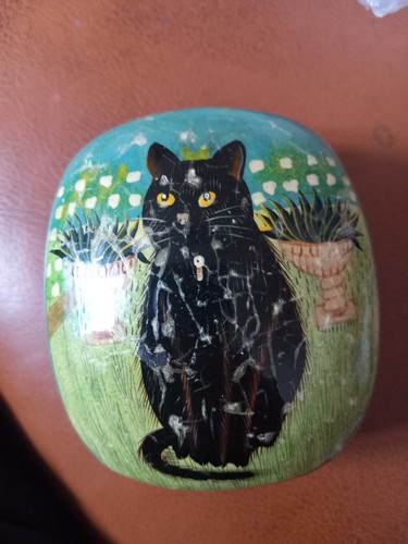 Vintage cat trinket box - vintage,