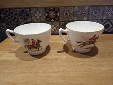 Pall Mall Vintage 1960's Ware Horse Riding Bone China tea cups x 2 hunting 