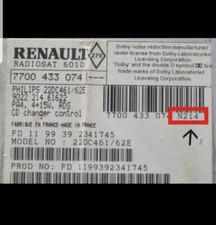 RENAULT RADIO CODE - Megane -