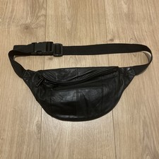 Black Soft Leather Bum Bag