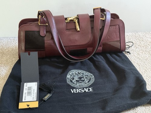 Versace burgundy leather - burgundy,