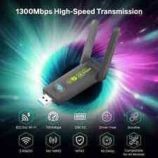 1300Mbps USB WIFI Adapter Wireless Network Dongle Dual Band 5G Bluetooth PC UK