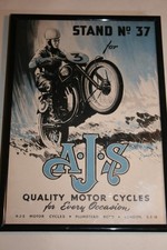 Framed AJS Motorcycle 1949