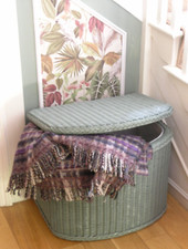 d shape wicker laundry basket