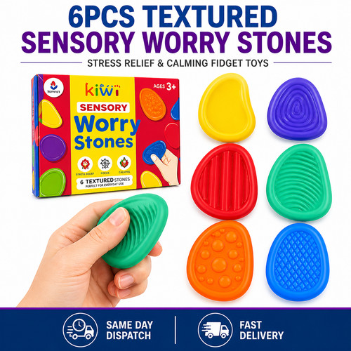 6pcs textured sensory worry - 6pcs,