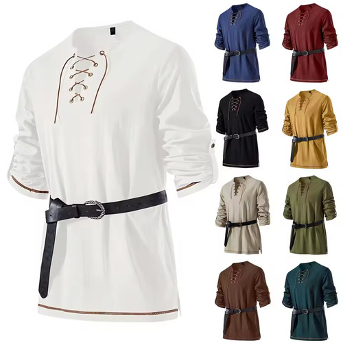 Men medieval lace tunic - men's,