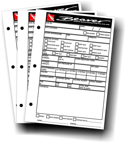 Dive log book inserts - log, 50