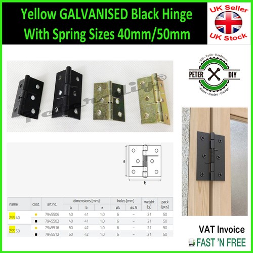 Yellow galvanised black hinge - yellow,