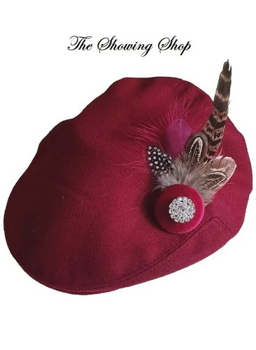Burgundy wool feather - &,